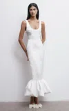 The New Arrivals Ilkyaz Ozel Pualo Crepe Bubble Maxi Dress In White