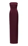 The New Arrivals Ilkyaz Ozel Rhea Blood Moon Strapless Dress In Burgundy