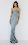 The New Arrivals Ilkyaz Ozel Rhea Bosphorus Fog Dress In Blue