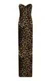The New Arrivals Ilkyaz Ozel Rochelle Animal-print Cotton Bustier Maxi Dress In Brown