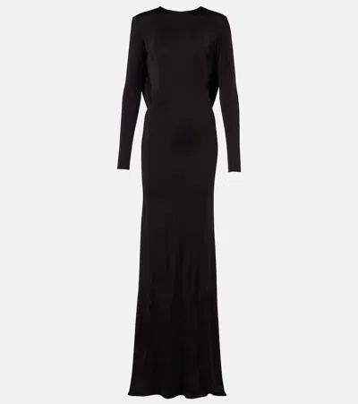 The New Arrivals Ilkyaz Ozel Roisin Draped Open-back Gown In Black