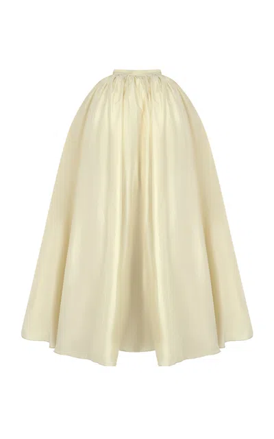 The New Arrivals Ilkyaz Ozel Roxie Full Silk Taffeta Maxi Skirt In White