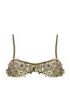 The New Arrivals Ilkyaz Ozel Sae Paillette-sequined Bra Top In Gold