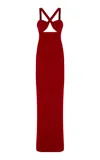 The New Arrivals Ilkyaz Ozel Semiramis Cutout Crepe Maxi Dress In Red