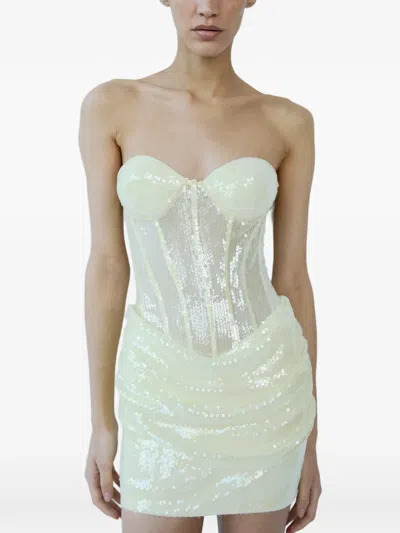 The New Arrivals Ilkyaz Ozel Sequin Embellished Mini Dress In Green