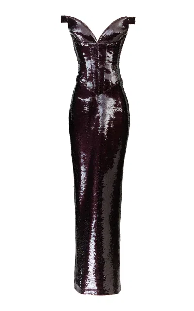 The New Arrivals Ilkyaz Ozel Shakri Shalimar Sequined Dress In Grey