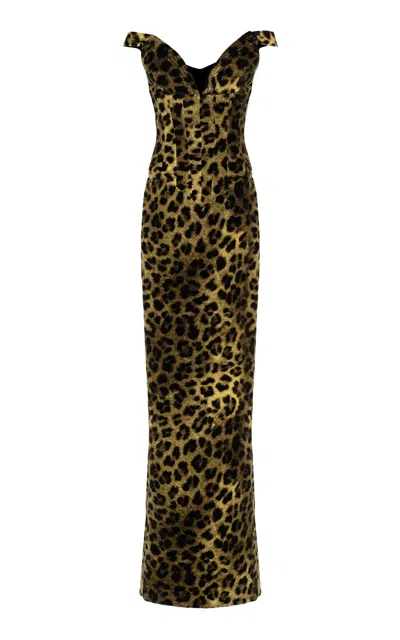 The New Arrivals Ilkyaz Ozel Shakti Animal-print Cotton Maxi Dress In Brown