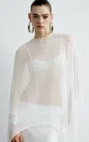 The New Arrivals Ilkyaz Ozel Shiva Mauresque Silk Top In White