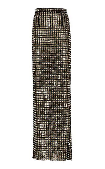 The New Arrivals Ilkyaz Ozel Sirena Embellished Maxi Skirt In Black