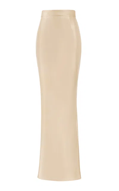 The New Arrivals Ilkyaz Ozel Sirena Satin Maxi Skirt In Neutral