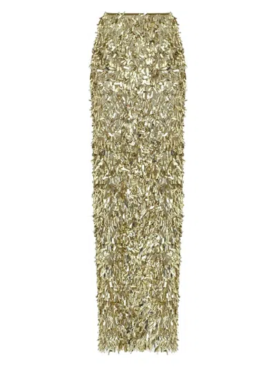 The New Arrivals Ilkyaz Ozel Sirena Skirt In Gold