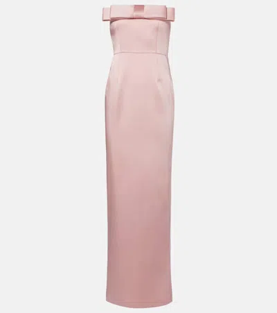 The New Arrivals Ilkyaz Ozel Sisu Bow-embellished Satin Gown In Pink