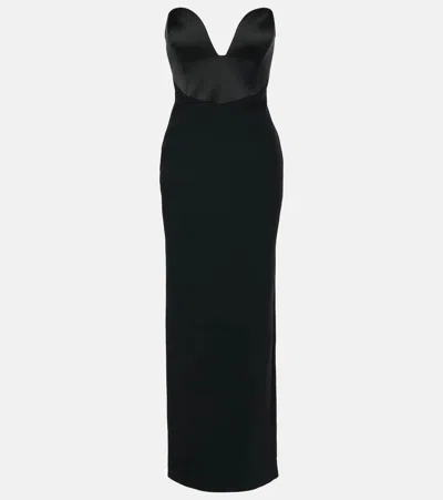 The New Arrivals Ilkyaz Ozel Strapless Corset Gown In Black