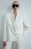 The New Arrivals Ilkyaz Ozel Tai In Martini Blance Blazer In White
