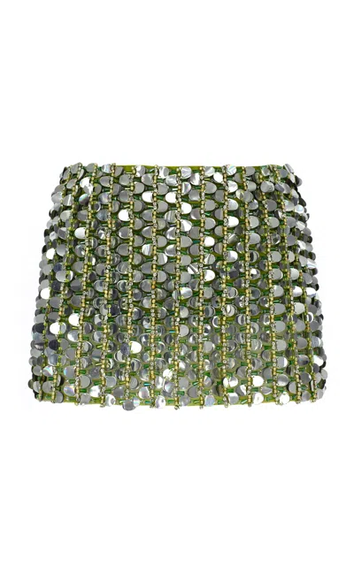 The New Arrivals Ilkyaz Ozel Tai Pailette-sequined Mini Skirt In Grey