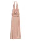 The New Arrivals Ilkyaz Ozel Tanit In Chaos Magicka Halter-neck Embellished Maxi Dress In Pink