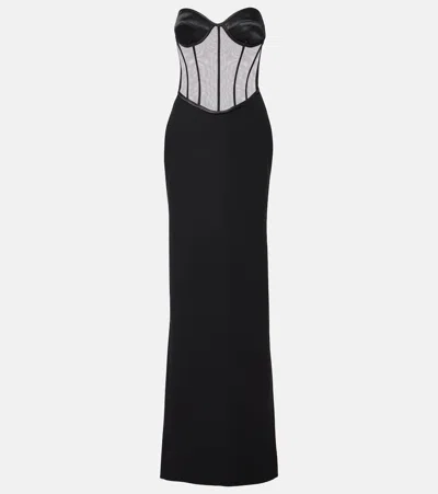 THE NEW ARRIVALS ILKYAZ OZEL TARA MESH-TRIMMED CORSET GOWN