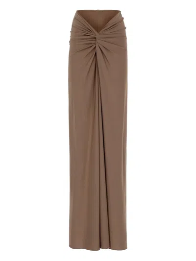 The New Arrivals Ilkyaz Ozel Twisted-detail Maxi Skirt In Neutral