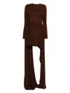 The New Arrivals Ilkyaz Ozel Venus Asymmetric Dress In Burgundy