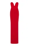 The New Arrivals Ilkyaz Ozel Vera Bow-detailed Satin Maxi Dress In Red