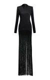 The New Arrivals Ilkyaz Ozel Vesper Fringed Maxi Dress In Black