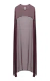 The New Arrivals Ilkyaz Ozel Vivi Silk Cape Top In Burgundy