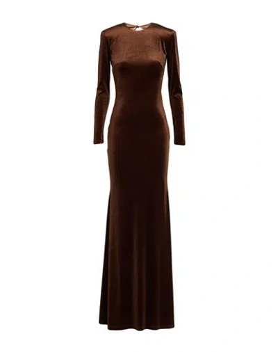 The New Arrivals Ilkyaz Ozel Woman Maxi Dress Chocolate Brown Size 8 Pes