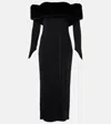 The New Arrivals Ilkyaz Ozel Yazi Faux Fur-trimmed Silk-blend Gown In Black