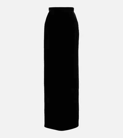 The New Arrivals Ilkyaz Ozel Zada High-rise Silk Maxi Skirt In Black