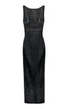 The New Arrivals Ilkyaz Ozel Zariah Open-back Leather Maxi Dress In Black