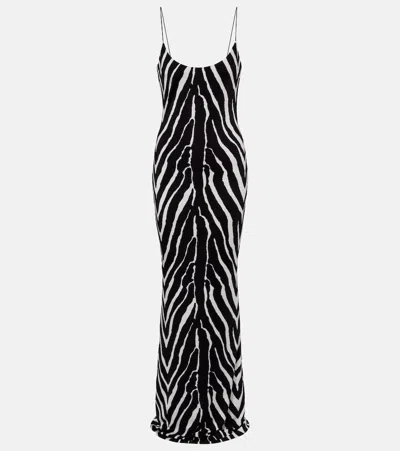 The New Arrivals Ilkyaz Ozel Zebra-print Jersey Gown In Multi