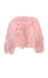 The New Arrivals Ilkyaz Ozel Zizi Le Baiser Ostrich Jacket In Pink