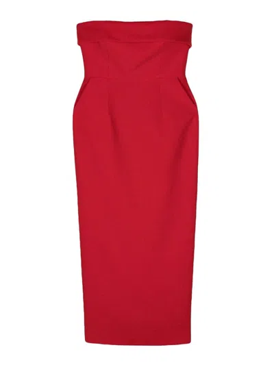 The New Arrivals Rhea Long Pencil Dress In Red