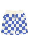 THE NEW THE NEW KIDS' JEFFRY CHECKERBOARD ORGANIC COTTON SWEAT SHORTS