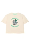 THE NEW THE NEW KIDS' JOCELLE BERRY HAPPY EMBELLISHED LONG SLEEVE ORGANIC COTTON GRAPHIC T-SHIRT