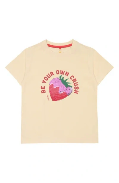 The New Kids' Loppy Sequin Embellished Organic Cotton Graphic T-shirt In Angora