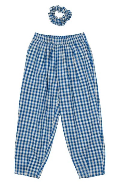 The New Kids' Nally Carrot Gingham Pants & Scrunchie Set In Daphne Check