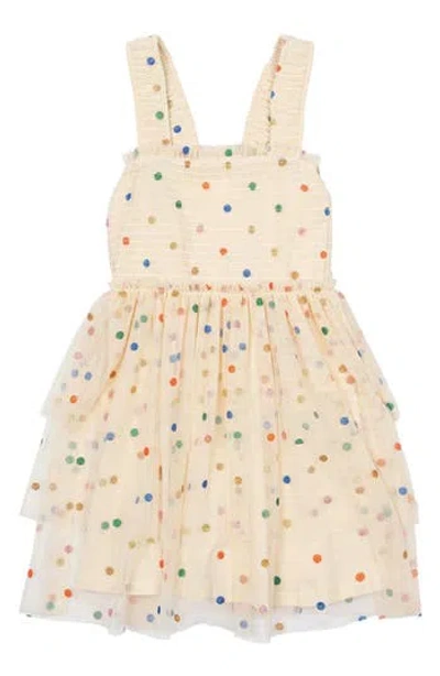 The New Kids' Naria Polka Dot Party Dress In Neutral