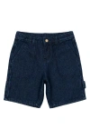 The New Kids' Navid Skater Shorts In Unwashed Denim