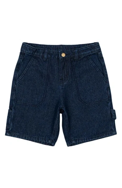 The New Kids' Navid Skater Shorts In Unwashed Denim