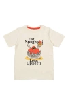The New Kids' Nedrick Eat Spaghetti Graphic T-shirt In White Swan