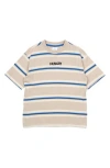 The New Kids' Nicky Oversize Stripe Organic Cotton T-shirt In Neutral