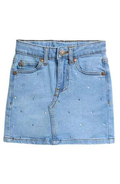 The New Kids' Oda Crystal Embellished Denim Skirt In Multi