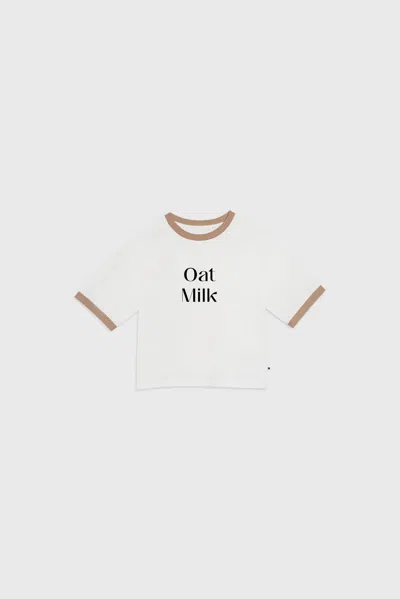 The New Orchard Women's Brown / White Oat Milk Tee In Brown/white