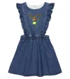 The New Society Besticktes Jeanskleid Allegria In Blue Denim Embroidery