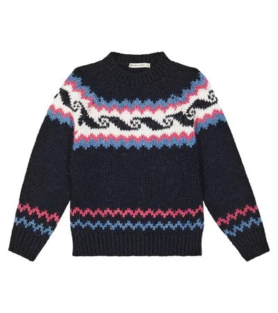 The New Society Kids' Andy Jacquard Wool-blend Sweater In Blue