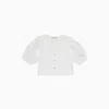 The New Society Antonella Shirt In Solid Color Poplin In White