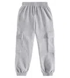 The New Society Apolo Cotton Fleece Cargo Sweatpants In Grey