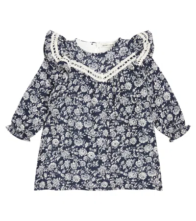 The New Society Baby Adelaine Cotton Minidress In Blue