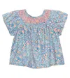 The New Society Baby Albertina Cotton Top In Bourton Bloom Liberty Print